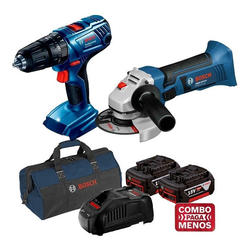 Combo Taladro Atornillador Percutor Bosch GSB 180-LI y Amoladora Bosch GWS 18V-LI