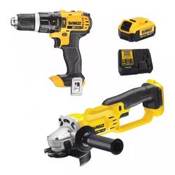 Combo Taladro Atornillador Percutor y Amoladora DeWalt DCK242M1